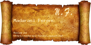 Madarasi Ferenc névjegykártya