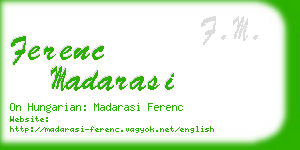 ferenc madarasi business card